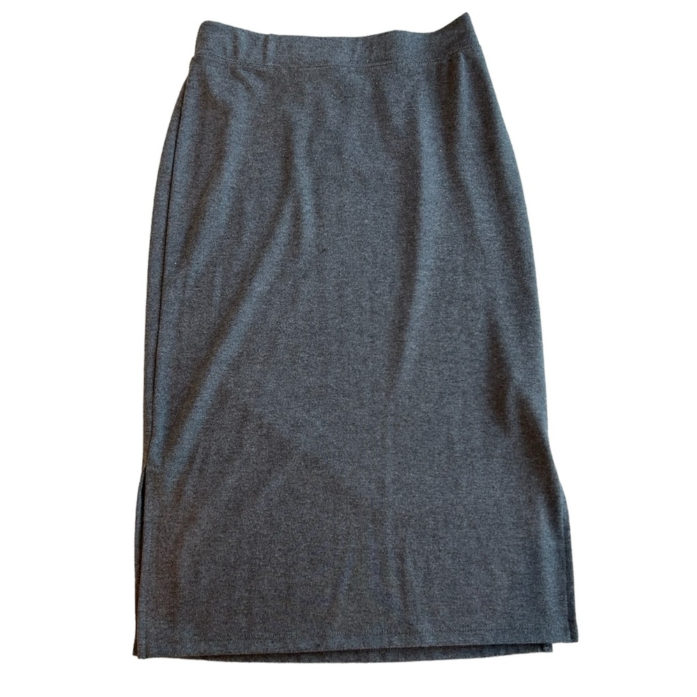 Anthropologie Grey Pencil Skirt XS Pull On Stretch Minimalist Nuetral